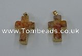 NGP8533 22*30mm - 25*35mm cross druzy agate pendants wholesale