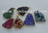 NGP8572 28*45mm - 35*50mm freeform druzy agate pendants wholesale
