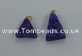 NGP8576 18*25mm - 25*40mm triangle druzy agate pendants wholesale