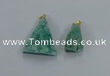 NGP8580 18*25mm - 25*40mm triangle druzy agate pendants wholesale