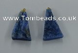 NGP8581 18*25mm - 25*40mm triangle druzy agate pendants wholesale