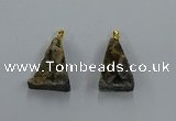 NGP8582 18*25mm - 25*40mm triangle druzy agate pendants wholesale