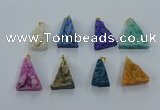 NGP8583 18*25mm - 25*40mm triangle druzy agate pendants wholesale