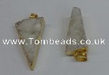 NGP8593 13*40mm - 20*35mm triangle druzy agate pendants wholesale