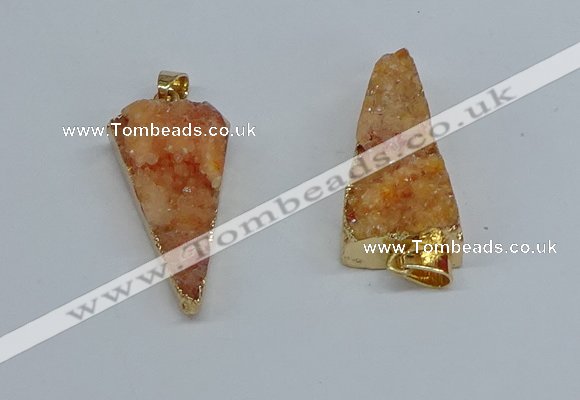 NGP8594 13*40mm - 20*35mm triangle druzy agate pendants wholesale