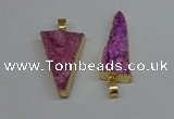 NGP8596 13*40mm - 20*35mm triangle druzy agate pendants wholesale