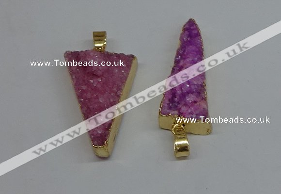 NGP8596 13*40mm - 20*35mm triangle druzy agate pendants wholesale