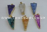 NGP8602 13*40mm - 20*35mm triangle druzy agate pendants wholesale