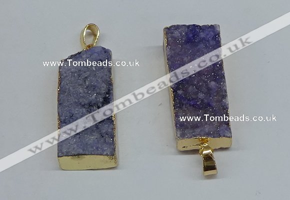 NGP8606 15*35mm - 16*40mm rectangle druzy agate pendants wholesale