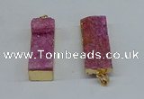 NGP8608 15*35mm - 16*40mm rectangle druzy agate pendants wholesale