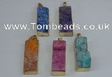 NGP8613 15*35mm - 16*40mm rectangle druzy agate pendants wholesale