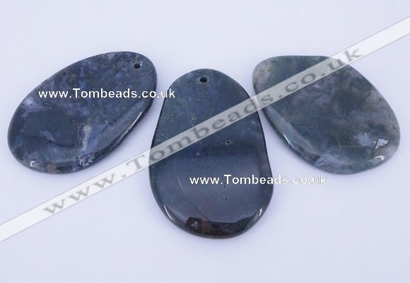 NGP865 5PCS 35-45mm*50-65mm freeform moos agate gemstone pendants