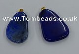 NGP8653 30*45mm - 35*50mm freeform agate pendants wholesale