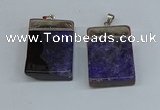 NGP8679 26*36mm rectangle druzy agate pendants wholesale