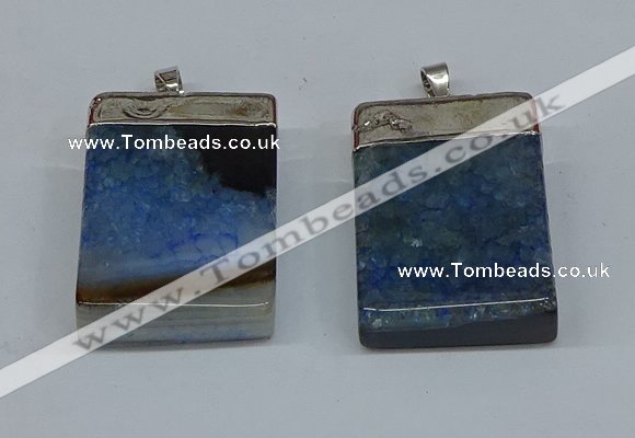 NGP8681 26*36mm rectangle druzy agate pendants wholesale
