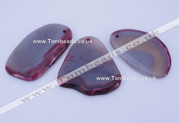 NGP869 5PCS 35-40mm*55-65mm freeform agate gemstone pendants