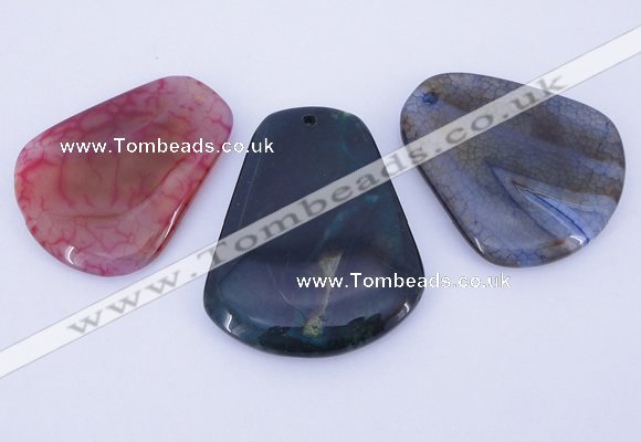 NGP873 5PCS 35-40mm*45-50mm trapezoid agate gemstone pendants