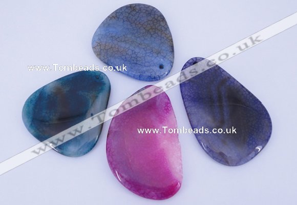 NGP876 5PCS 40-45mm*50-70mm freeform agate gemstone pendants