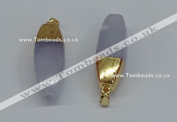 NGP8772 14*40mm rice agate gemstone pendants wholesale