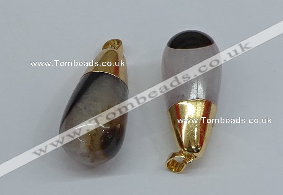 NGP8780 20*43mm teardrop agate gemstone pendants wholesale