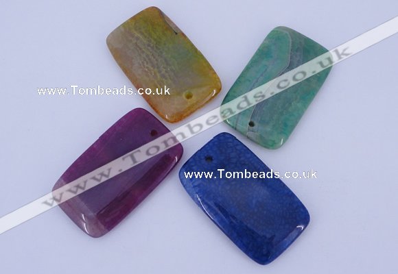 NGP882 5PCS 30*50mm rectangle agate gemstone pendants wholesale