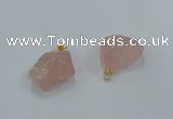 NGP8856 20*25mm - 30*40mm nuggets rose quartz pendants wholesale