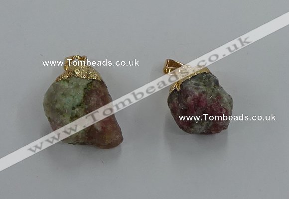 NGP8866 20*25mm - 30*40mm nuggets tourmaline gemstone pendants