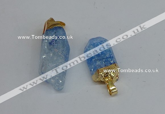 NGP8891 10*35mm - 20*45mm sticks crackle quartz pendants