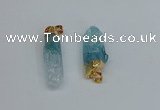 NGP8892 10*35mm - 20*45mm sticks crackle quartz pendants