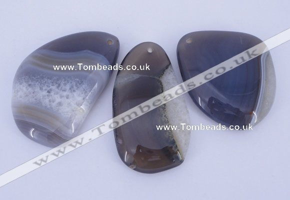 NGP908 5PCS 35-45mm*50-65mm freeform agate druzy geode gemstone pendants