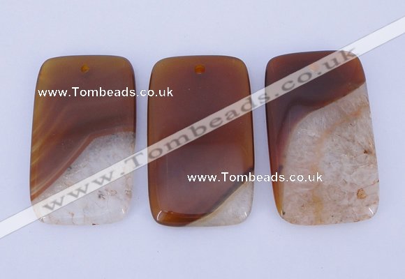 NGP919 5PCS 30*50mm rectangle agate druzy geode gemstone pendants