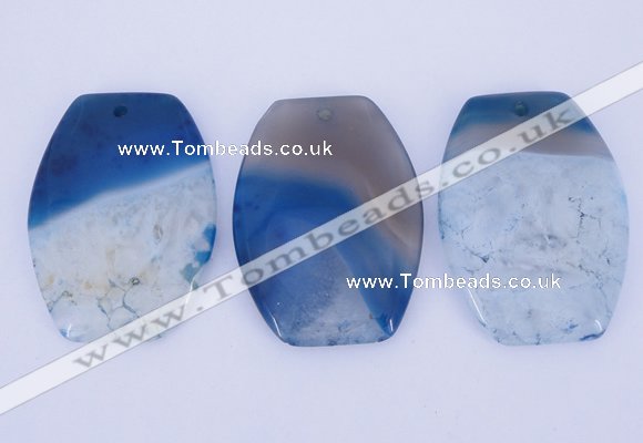 NGP929 5PCS 40*54mm flat drum agate druzy geode gemstone pendants