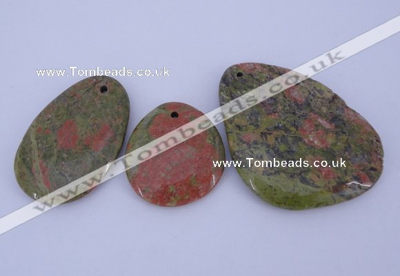 NGP939 5PCS 30-50mm*35-65mm freeform unakite gemstone pendants