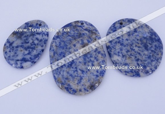 NGP945 5PCS 30-40mm*40-60mm freeform blue spot gemstone pendants