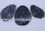 NGP947 5PCS 35-55mm*50-65mm freeform snowflake obsidian gemstone pendants