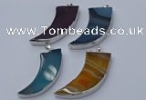 NGP9508 22*60mm - 25*65mm horn agate gemstone pendants wholesale