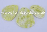 NGP951 5PCS 35-50mm*45-65mm freeform lemon jade gemstone pendants