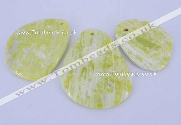 NGP951 5PCS 35-50mm*45-65mm freeform lemon jade gemstone pendants