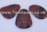 NGP957 5PCS 35-45mm*50-65mm freeform mahogany obsidian gemstone pendants