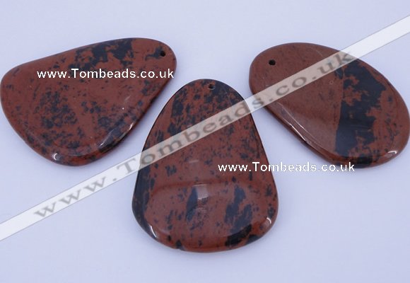 NGP957 5PCS 35-45mm*50-65mm freeform mahogany obsidian gemstone pendants