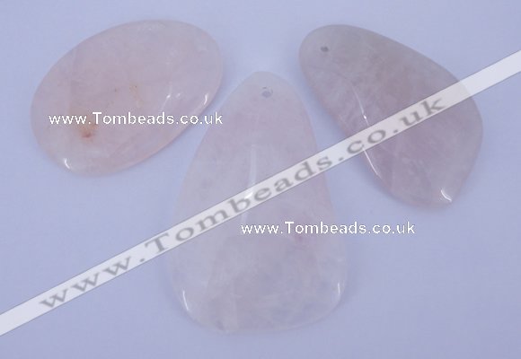 NGP959 5PCS 35-45mm*50-65mm freeform rose quartz gemstone pendants