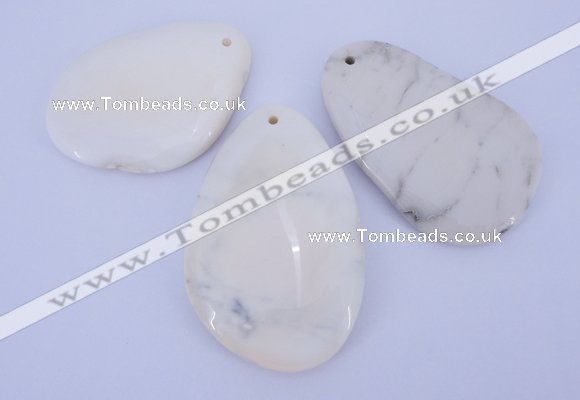 NGP960 5PCS 35-45mm*50-65mm freeform white howlite turquoise pendants