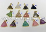 NGP9603 20*20mm faceted triangle plated druzy agate pendants