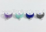 NGP9704 10*14mm moon-shaped  mixed gemstone pendants wholesale