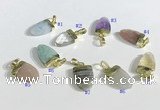 NGP9715 11*16mm arrowhead-shaped  mixed gemstone pendants wholesale