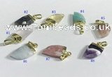 NGP9721 11*16mm horn-shaped  mixed gemstone pendants wholesale