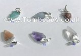 NGP9724 9*15mm arrowhead-shaped  mixed gemstone pendants wholesale