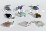 NGP9729 11*15mm arrowhead-shaped  mixed gemstone pendants wholesale