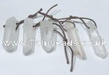 NGP9764 10*30mm-12*45mm sticks white crystal pendants