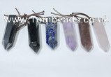 NGP9765 12*40mm-15*55mm sticks mixed gemstone pendants